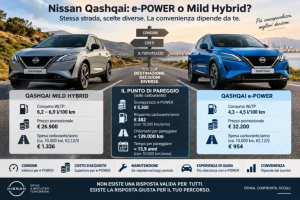 Confronto tra Nissan Qashqai e-POWER e Mild Hybrid