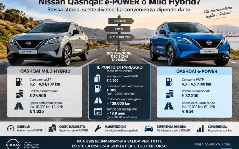 Confronto tra Nissan Qashqai e-POWER e Mild Hybrid