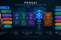 Architettura multilingue di PENSAI con lingue diverse e un unico PENSAI Core