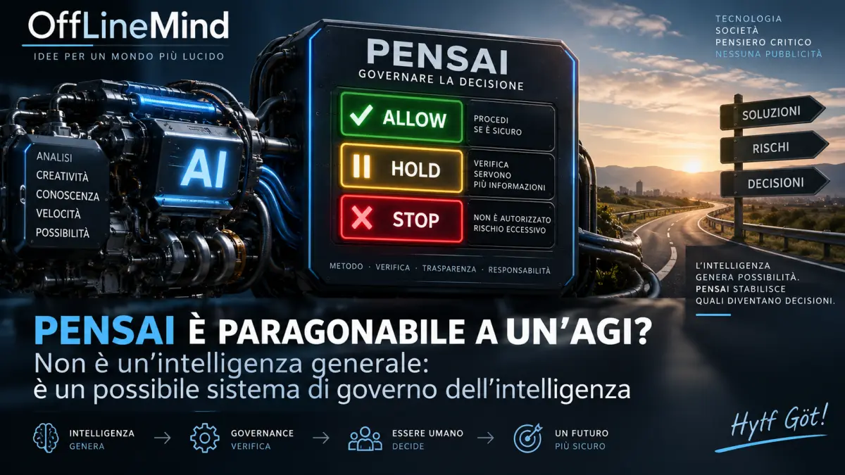 PENSAI governa il processo decisionale dell’intelligenza artificiale attraverso verifica, ALLOW, HOLD e STOP.
