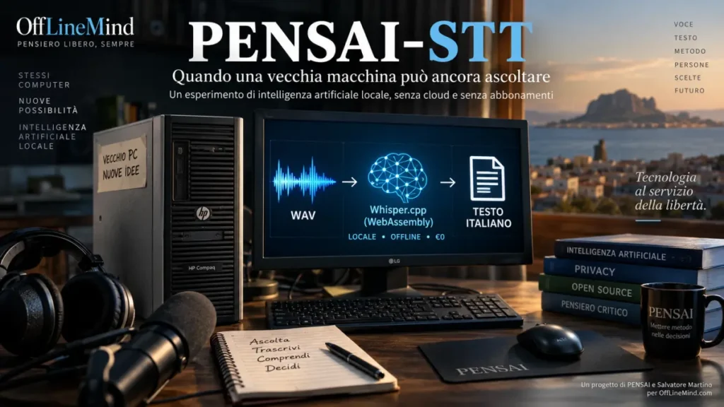 PENSAI-STT per la trascrizione vocale offline su un vecchio computer
