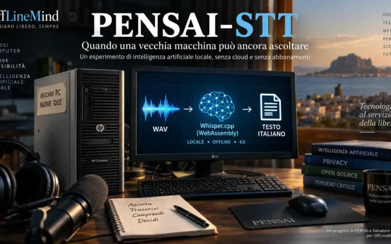 PENSAI-STT per la trascrizione vocale offline su un vecchio computer