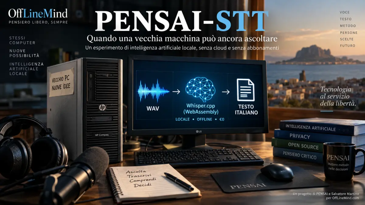 PENSAI-STT per la trascrizione vocale offline su un vecchio computer
