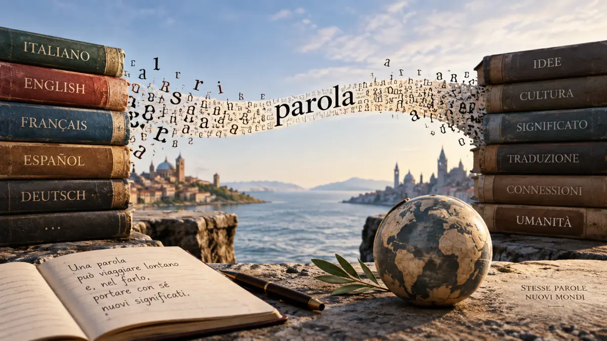 Una parola che attraversa lingue e culture, trasformando il proprio significato Didascalia: Quando una parola passa da una lingua all’altra, può cambiare significato e significato culturale.
