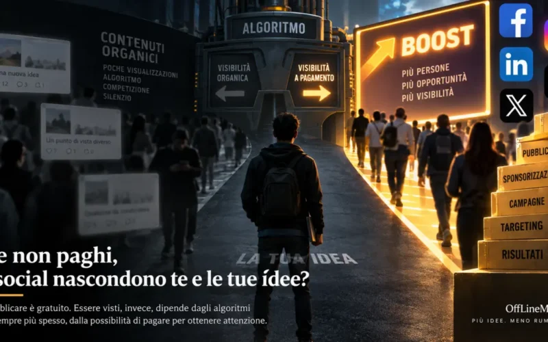 Se non paghi, i social nascondono te e le tue idee: algoritmo, visibilità organica e pubblicità