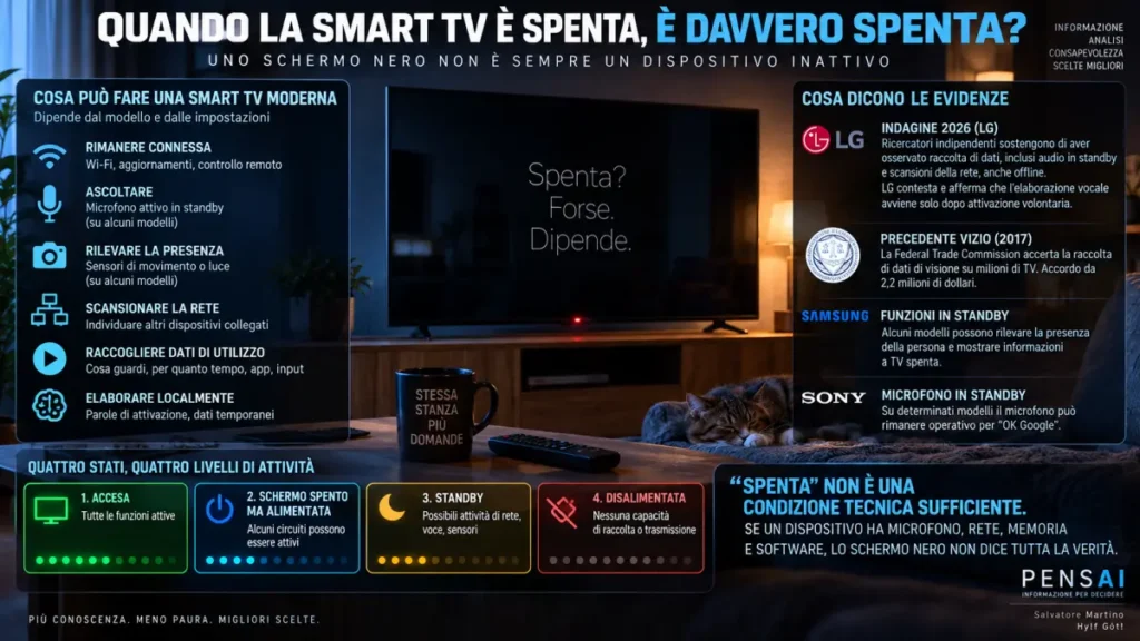 Smart TV spenta in standby e possibile raccolta dati