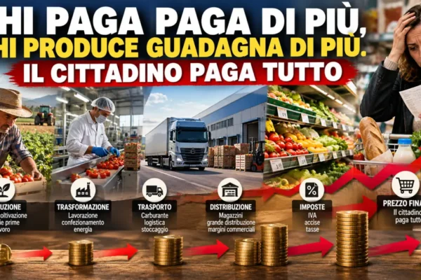 Prezzo finale pagato dal cittadino lungo la filiera