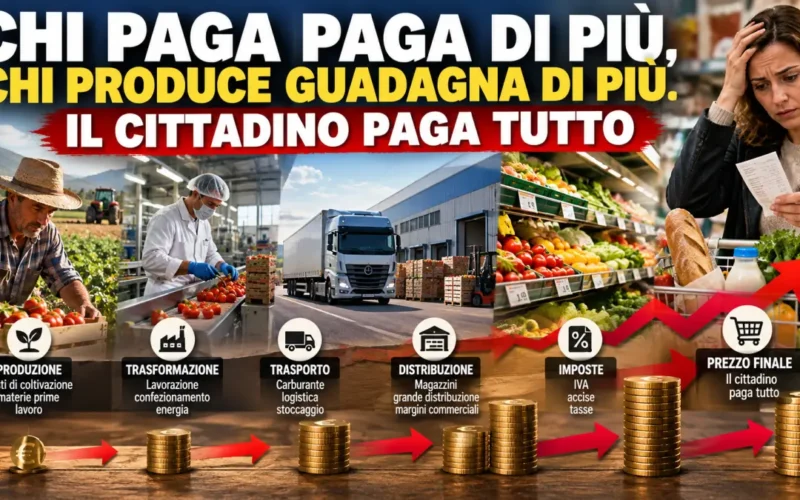 Prezzo finale pagato dal cittadino lungo la filiera