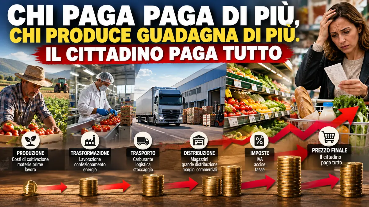 Prezzo finale pagato dal cittadino lungo la filiera