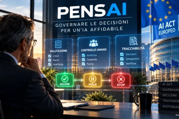 governance decisionale dell’intelligenza artificiale, controllo umano e AI Act europeo.