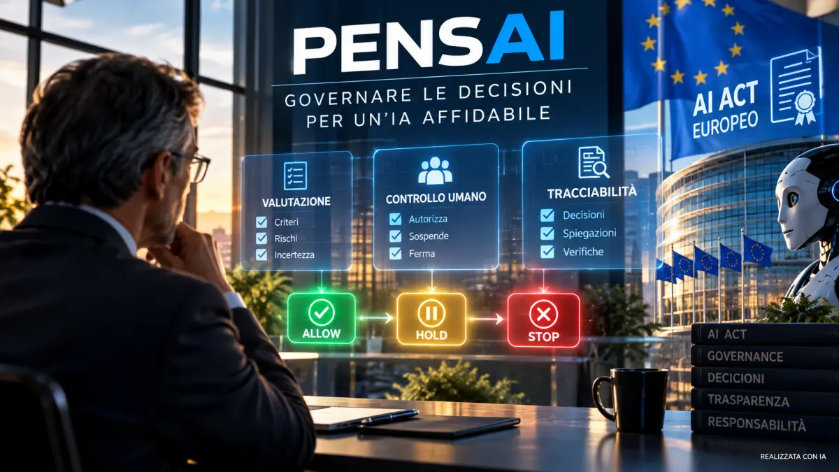 governance decisionale dell’intelligenza artificiale, controllo umano e AI Act europeo.