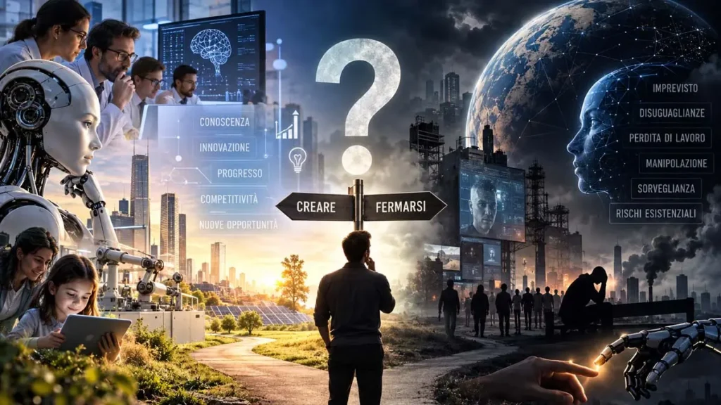 Intelligenza artificiale tra progresso, rischi e responsabilità umana.