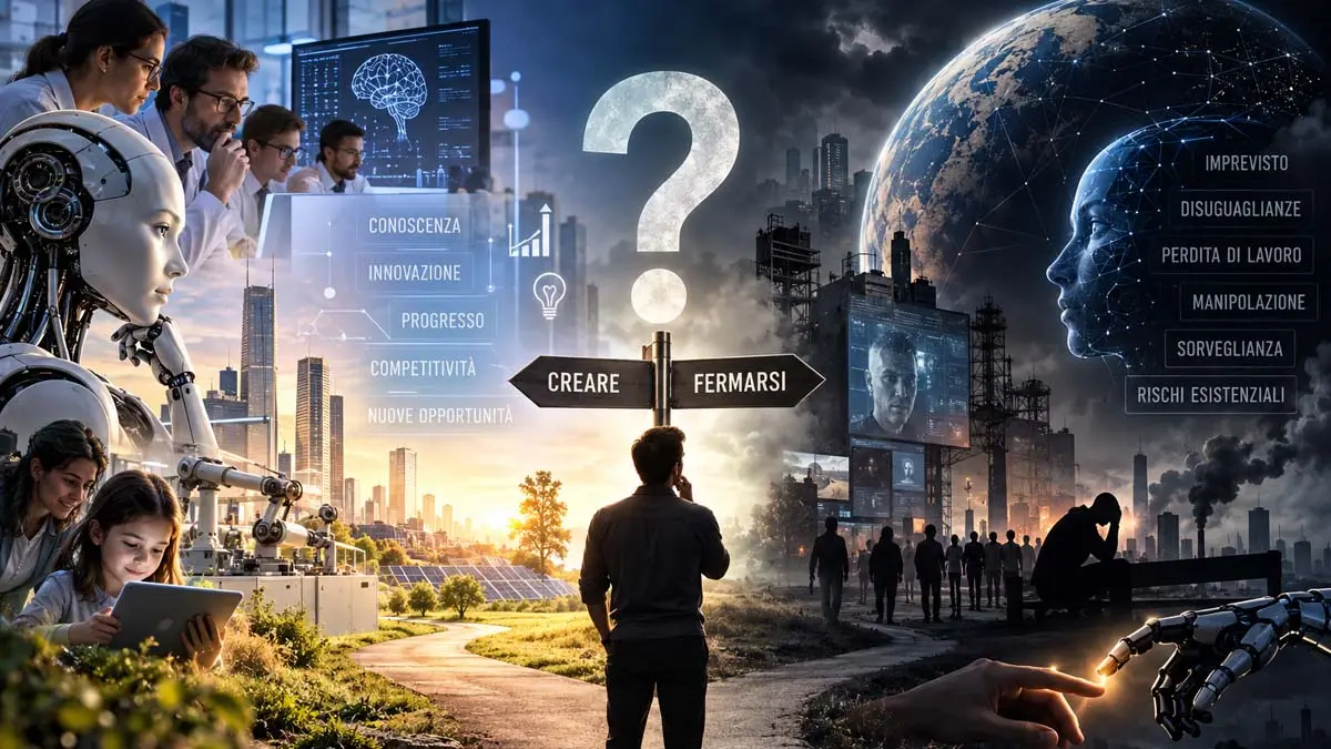 Intelligenza artificiale tra progresso, rischi e responsabilità umana.